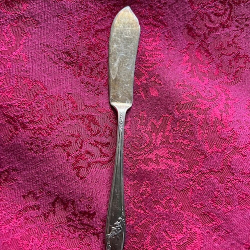 Oneida Butter Knife Community Tudor Silver Plate 7" Utensil Flatware Flowers